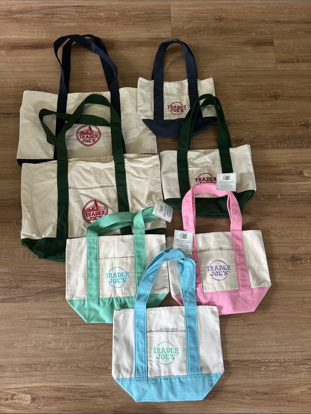 Canvas Tote Bag - Pink & Blue Variants - Picture 1 of 2